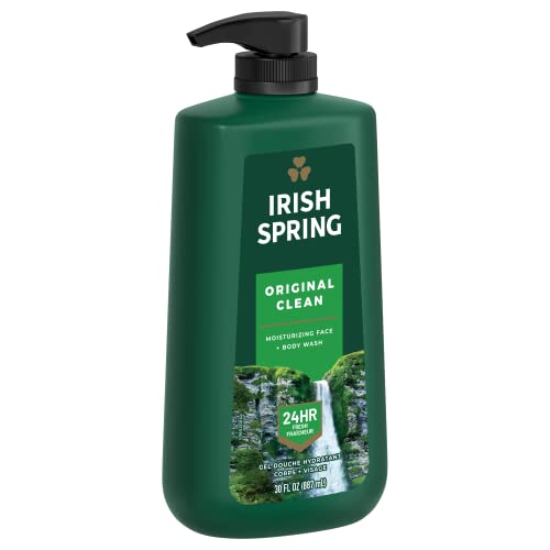 Lavagem corporal limpa original da primavera irlandesa, bomba de 30 oz