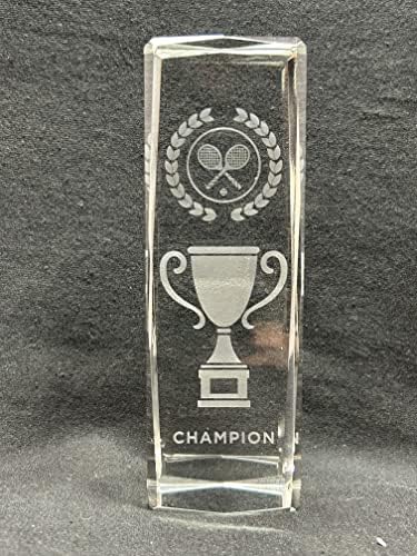 Medalhas expressas de 6 polegadas de altura de tênis de cristal sólido Cube Trophy Trophy Laser