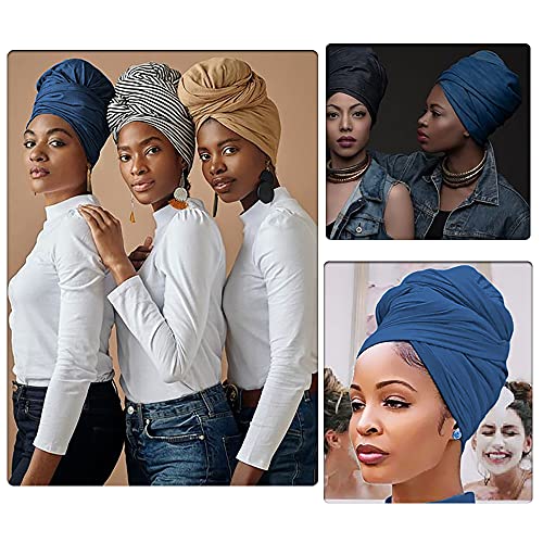 Harewom Head envolta para mulheres negras lenço de cabeça elástica envoltórios de cabelo africanos para pavor locs