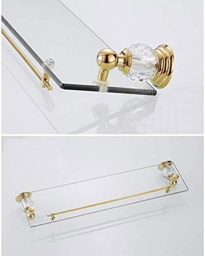 Zanmam Crystal Gold Banheiro de vidro de vidro Toalha Rack Rack mesa com barra de toalha 0127