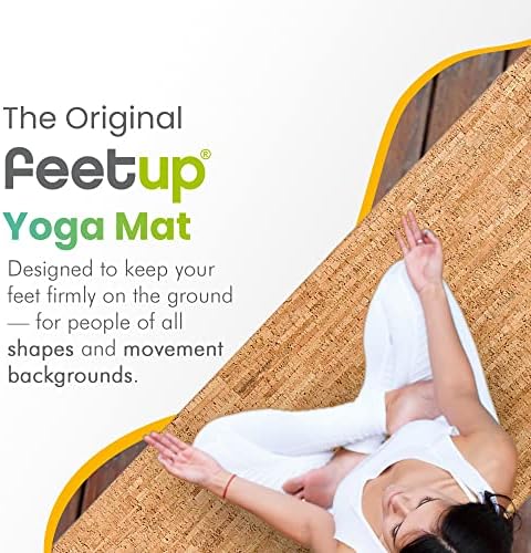 Feetup - tapete de ioga para yoga quente. Bikram, ashtanga, exercícios suados, tapete natural de cortiça
