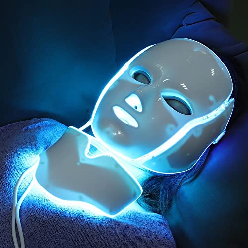 Máscara de LED com terapia facial da luz do pescoço Máscara de terapia de fótons rejuvenescimento