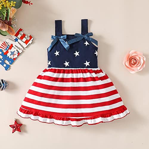 Lysmuch criança criança meninas 4º de julho Roupa Crianças American Flag Dress Dress Independence