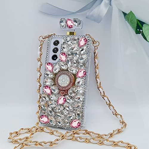 Losina Compatível com Galaxy S23 Bling Caso Luxuja 3D Phone Phone Case Glitter Sparkle Crystal Rhinestones
