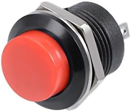 Uxcell 10pcs, botão de botão momentâneo de 16 mm de botão redondo RODO R13-507 SPST NÃO