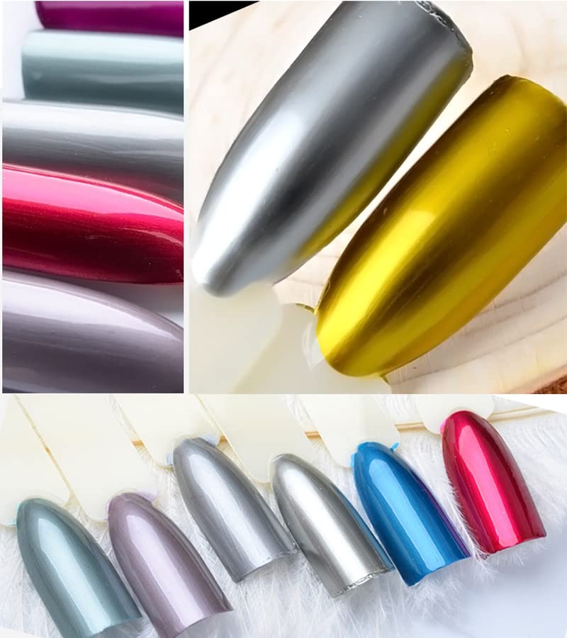 Marca Misscheering Nails ART 7ML Longa Mirror Pigment Silver Gold Red Blue Shimmer Metallic Unish Lot