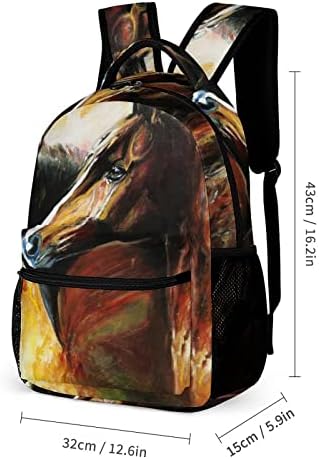 Backpack Casual Horse Animal Diário Backpack Viagem Mochila de Livro de grande capacidade