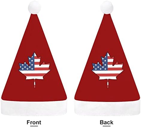 Bandeira americana bandeira canadense chapéu de Natal macio de pelúcia gorro engraçado para a festa
