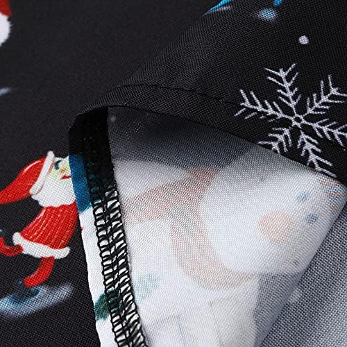 Xzhdd camisetas de natal para masculino, botão de manga longa para baixo de natal renas árvore