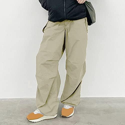 Calça de carga para mulheres calças de carga feminina baixa ascensão solta solta Sweats -pólvora elástica da cintura calça calça calçada com bolsos