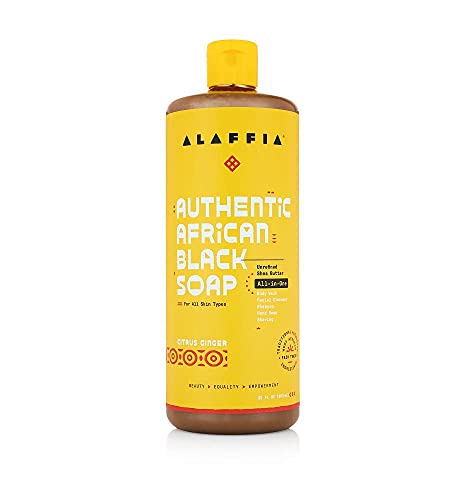 ALAFFIA Tudo em um gengibre cítrico autêntico africano Soap, 32 fz