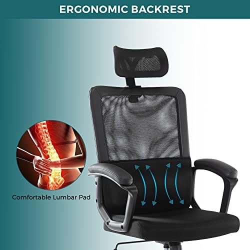 Presidente do escritório, cadeira de computador de escritório em malha ergonômica com suporte lombar/apoio