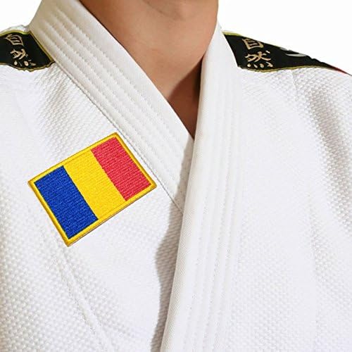 Bin199 Romênia Flag bordou Ratch Ferro ou Costura 2,2 x 3,1 x 0,1 polegadas