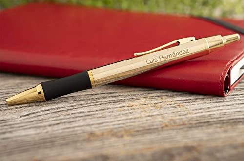 Canetas do Dayspring - Monroe personalizado 18 Karat Gold Batled Gift Pen e lápis Conjunto. Custom gravado rápido, ótimo presente para homem ou mulher com revestimento de ouro real. Caso de presente incluído.