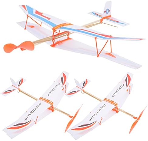 Biplano de borracha de sewacc biplane planadores ao ar livre Toys voando Kids Airplane Kids Glider Toys Helicóptero de elástio de borracha Pesos para pernas de dossel Plaeiro de brinquedo ao ar livre Brinquedos de avião Power 15 PCs