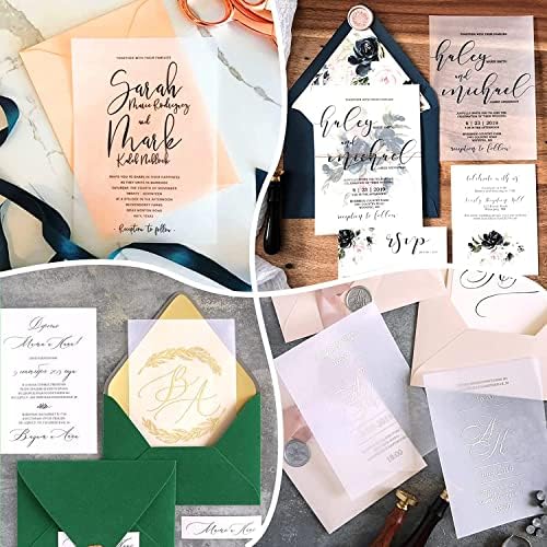200 folhas 4x6 polegadas Salve os cartões de data para casamentos convites de pelum transparente papel