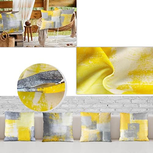 Capas de travesseiros abstratos amarelos de chiinvent