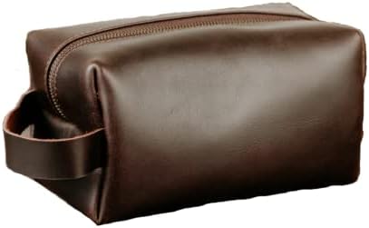 Bolsa de higiene pessoal de couro genuíno de Vellaire, kit de dopp de couro para homens de viagem de higiene saco