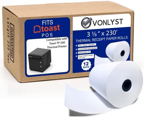 Rolo de papel da impressora Vonlyst para torradas TP200 Térmico Ponto de Venda da Impressora Térmica