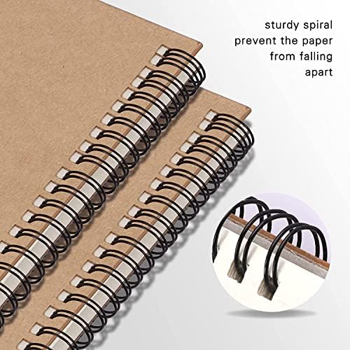SONGAA Top Spiral Bound A4 Sketch Book 2 pacote 11.8 x8.3, Sketch Pad reciclado 160gsm Cartuction Paper Desenho Livro de Desenho para Crianças, Artista, Painter e Criador, 60 folhas de 120 páginas no total