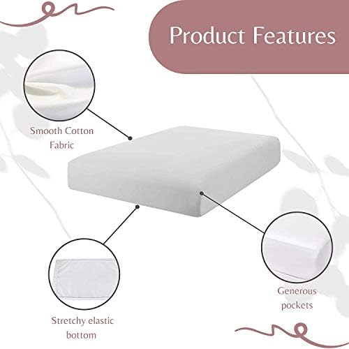 Superidade lavanda Folha de berço ajustada - algodão apenas tecidos de qualidade usados ​​e respiráveis, lavagem de máquina e seca - 28x52