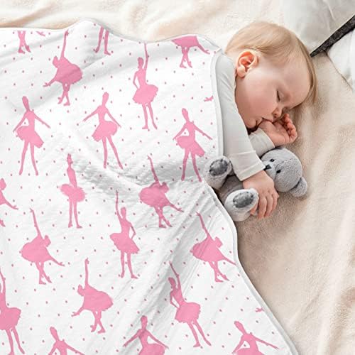 Cobertores de bebê da bailarina rosa Keepreal para meninos bebês bebês criança, bebês macio de bebê de pelúcia,