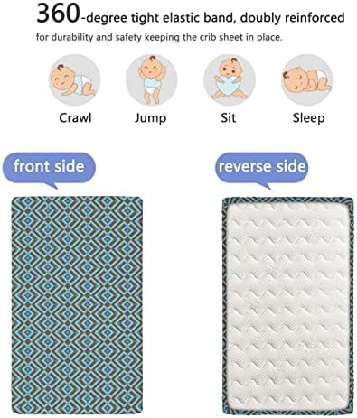Mini-berço com tema geométrico folhas de berço, lençóis de berço portáteis lençóis de colchão de colchão para meninas