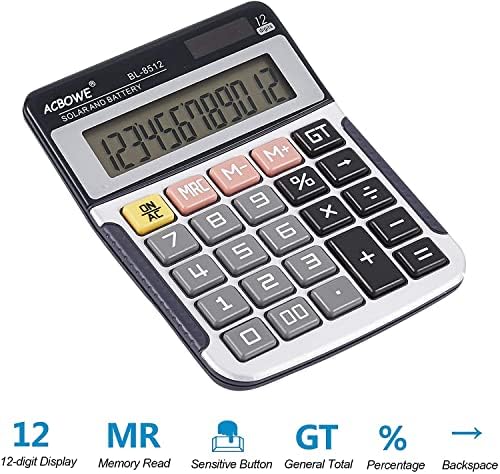 Calculadora de desktop, calculadoras de escritório de função padrão de 12 dígitos com grande exibição e botão