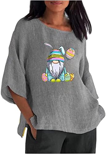 Camisas de Páscoa para mulheres Camisa de Páscoa Gnome Funnamente Camiseta Gnome de Páscoa Camiseta Casual Casual