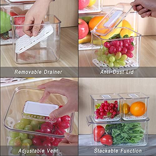 Recipientes de armazenamento de geladeira Refsaver produzem caixas de organizador de geladeira empilhável com