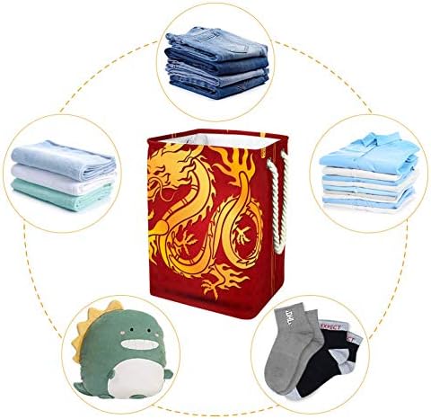 Indomer Dragão Chinês Tradicional 300D Oxford PVC Roupas à prova d'água cesto de roupa grande para cobertores
