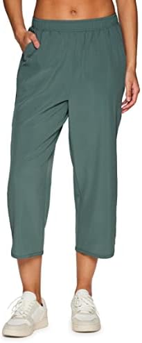 RBX Mulheres ativas relaxadas ajuste leve secagem rápida calça esticada com bolsos