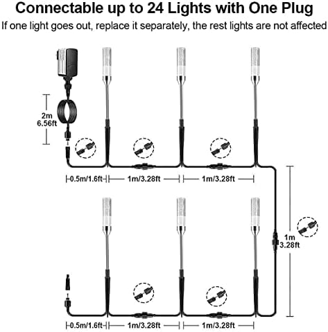 Greenclick extensível 6 luzes LED LUZES LED LUZES SUPER BRILHAÇÕES 570 LUNTAS DE LUMEN GARDEN