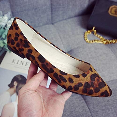Holibanna Suede Ballet Shoes Leopard Sapatos de ponta plana de lazer para mulheres