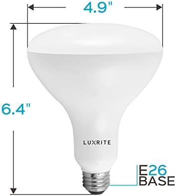 Luxrite LR31823 LED de 14 watts BR40 Lâmpada de inundação, 85W equivalente, diminuído, frio 4100k, 1100 lúmens, base E26, UL listado