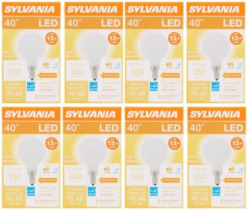 Sylvania LED Globe Lâmpada G16.5, 40 watts equivalente, branca macia, fosco, base de candelabros, lâmpada