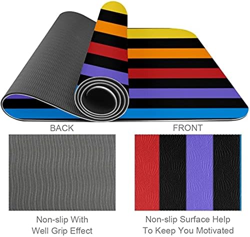 Tapa de ioga extra grosso extra de 6 mm, linhas verticais coloridas Padrão Imprimir impressão ecológica TPE Mats