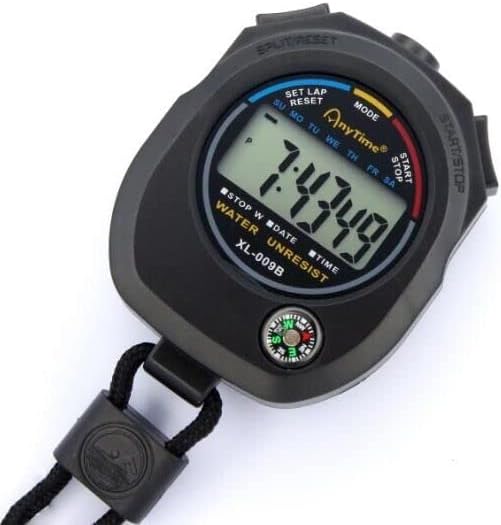 Franc Moody Stopwatch 10pcs Multifuncional Timers, Stop Watches Timer para treinadores de esportes - Grande relógio de visor de ginástica, cronômetro de parada com tempo/alarme/calendário/bússola
