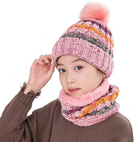 Fabeilai meninos meninos lenço de gorro de inverno Lenço de chapéu definido para crianças malhas