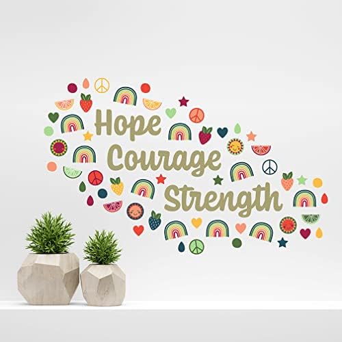 Paper Riot Co. Adesivos de parede inspirados esperança de coragem.