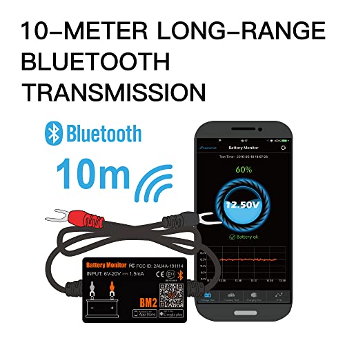 Monitor da bateria BM2 para carro Bateria de Bateria/Antigravidade do carro com Bluetooth 4.0 Wireless