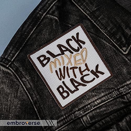 Bestir preto misturado com patch preto - suporte BLM - História preta Orgulhosa - Ferro bordado em patches -