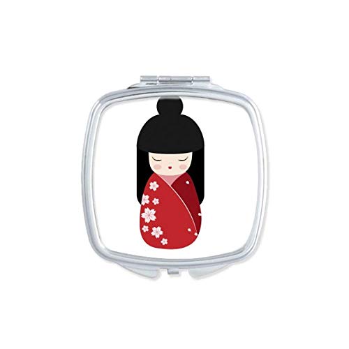 Red Kimono Sakura Japão Art Deco Presente Moda Espelho Portátil Compact Pocket Maquia