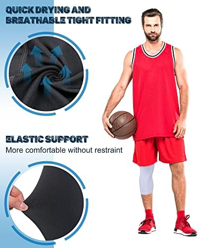 6 Pacote calças de compactação masculino Basquete de uma perna Tights de compressão para basquete masculino
