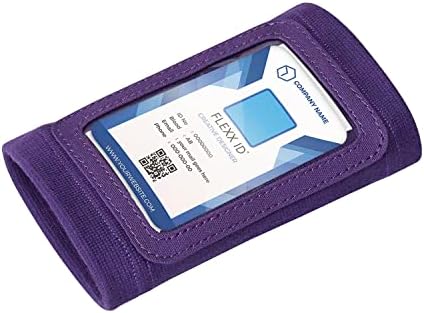 Flexx ID Pro High Id Id Badge Solter com janela transparente habilitada para RFID para acesso rápido à mão-de-viva a áreas seguras-suporte de distintivo de braçadeira confortável, conveniente e seguro