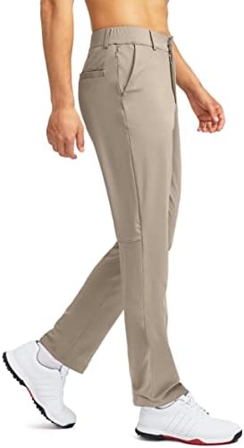 Calça de golfe masculina com 5 bolsos magros em forma esticada calça de trabalho de viagem casual