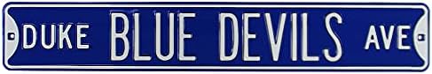 Avenida Blue Devils Licenciada Oficialmente Licenciada Aço Authentic Sign 36x6 Blue & White Street