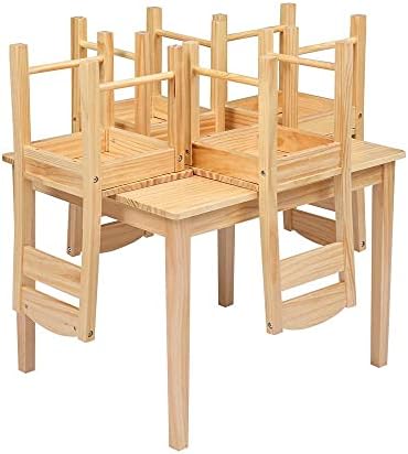 Wooden Kids Tabela e cadeira Conjunto de atividades infantis Tabela e 4 cadeiras para crianças