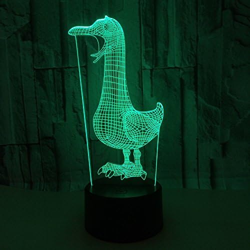 Modelo de pato Night Toys Light Toys 3D Lâmpada de ilusão de ótica com toque e controle remoto e 16 cores Mudando