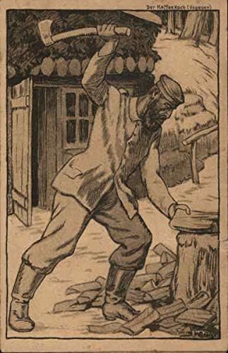 Chopping Wood Wood - Bahlsen de Hanover World Warro Mertim original antigo cartão postal